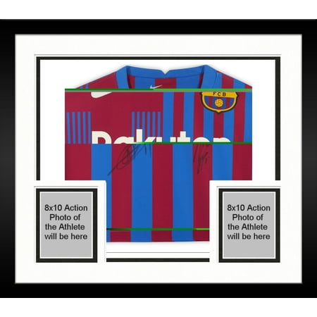 Framed Memphis Depay & Ansu Fati FC Barcelona Autographed 2021-22 Home Jersey - Fanatics Authentic Certified