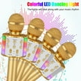 thumbnail image 3 of karaoke inalámbrico, micrófono de karaoke para niños con luces LED de baile, micrófono Bluetooth para niños, niñas, niños, para fiestas, cantos, Navidad, cumpleaños, regalo, idea dorada, 3 of 5