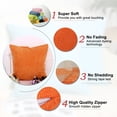 thumbnail image 3 of sourcing map Funda De Almohada Cobertor Para Sofá Funda De Cojín Hogar Diseño De Banda De Terciopelo naranja 26 x26, 3 of 9