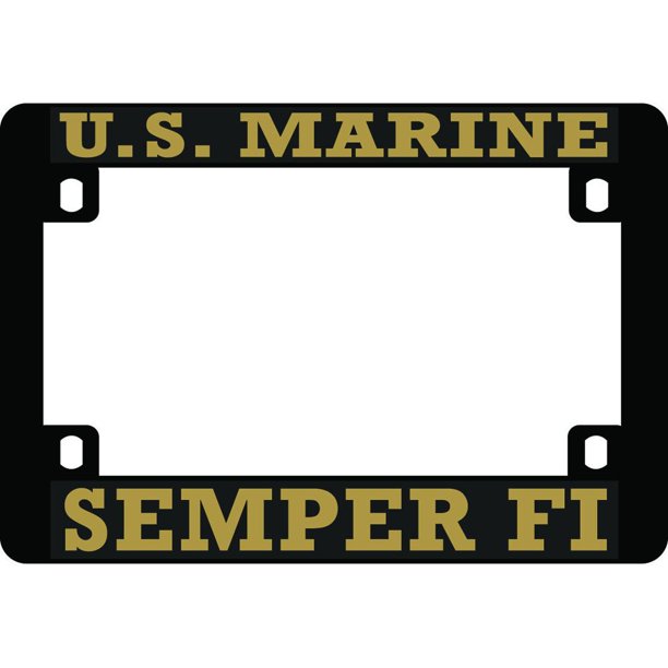 US MARINE SEMPER FI MOTORCYCLE LICENSE PLATE FRAME HEAVY PLASTIC USMC
