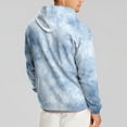 thumbnail image 4 of Domuza Zip Up Hoodie Men Long Sleeve Casual Lightweight Drawstring Sweatshirt Fall Winter Soft Cotton Tie-Dye Pullover Top with Kangaroo Pockets White L, 4 of 7