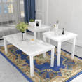 thumbnail image 6 of Recaceik 3 Piece Coffee Table Set, Faux Marble Tabletop Style with Black Metal Frame Sofa Side Tables Perfect for Living Room Accent Furniture, 6 of 10