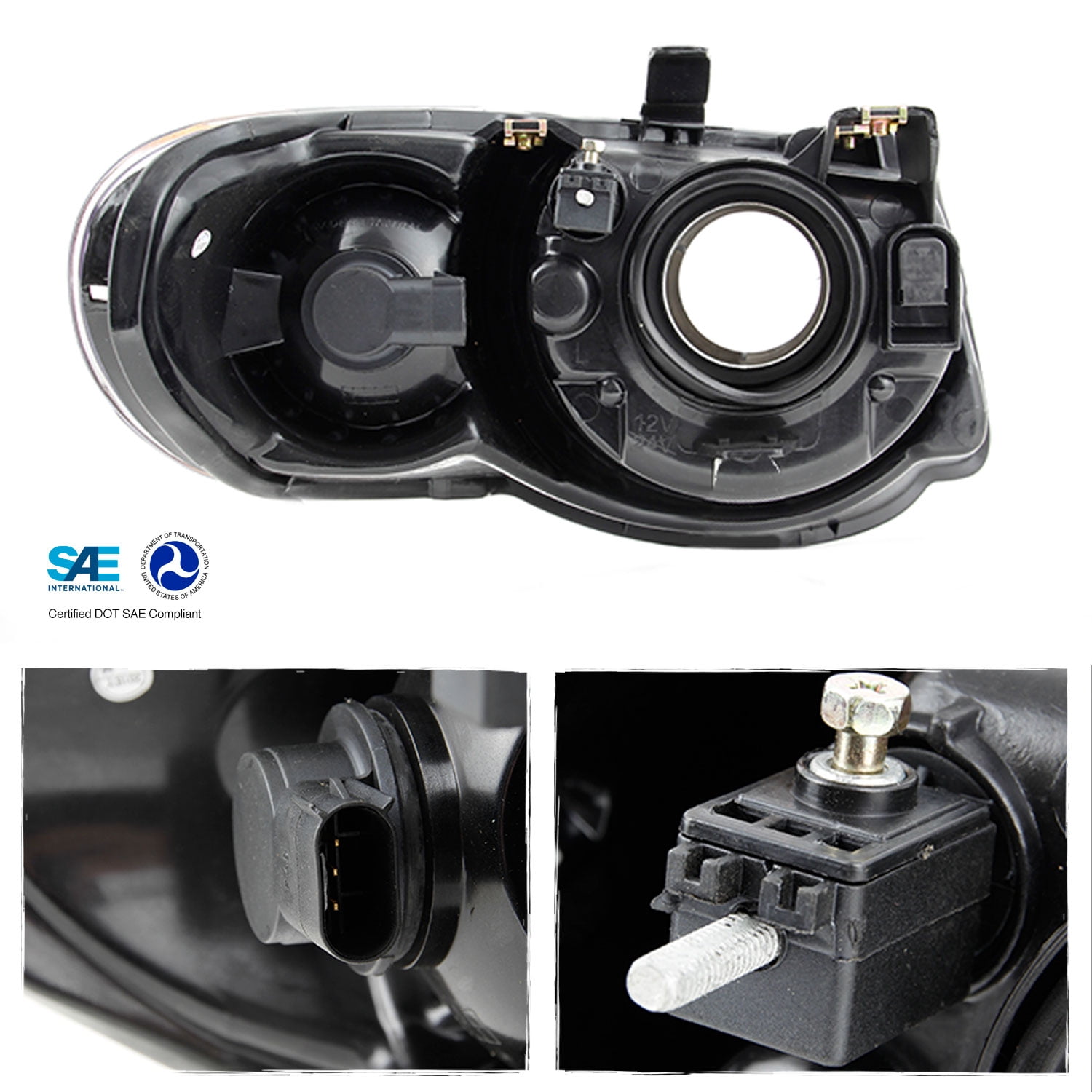 AKKON - For Chrysler Town & Country OE Replacement Black Bezel Headlights Driver/Passenger Head Lamps Pair New
