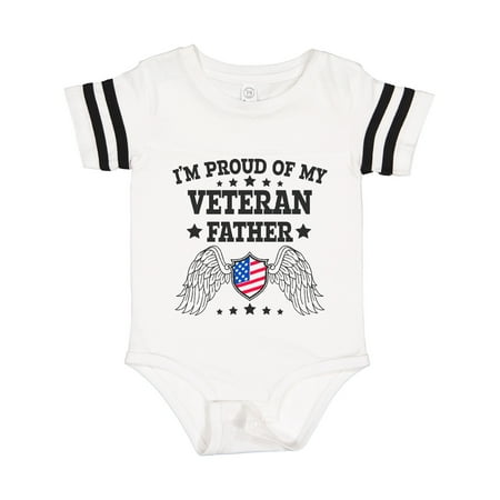

Inktastic I m Proud of My Veteran Father with Shield Gift Baby Boy or Baby Girl Bodysuit