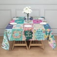thumbnail image 3 of Pioneer Flower Floral Print Pattern Square Tablecloth,Waterproof Square Table Cover,Wipeable Spillproof Washable Table Cover for Home Kitchen Party Decor 42"X42"(107x107cm), 3 of 6