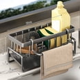 thumbnail image 4 of Lefu Sponge Holder Sink Drain Rack with Rag Pole Drain Tray for Kitchen Organization, 4 of 8