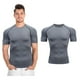 thumbnail image 4 of Camisas de compresión de manga corta Cool Dry para hombre, camisetas deportivas, camisetas de entrenamiento atlético, gris M, 4 of 10