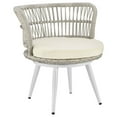thumbnail image 5 of Monaco Rope Wicker 3-Piece Patio Conversation Set with Cushions in Cream, 5 of 7