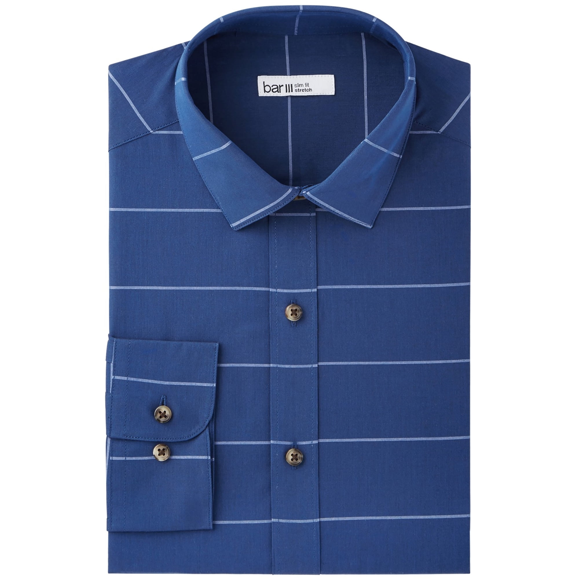 Bar III Bar Iii Mens Horizontal Stripe Button Up Dress Shirt