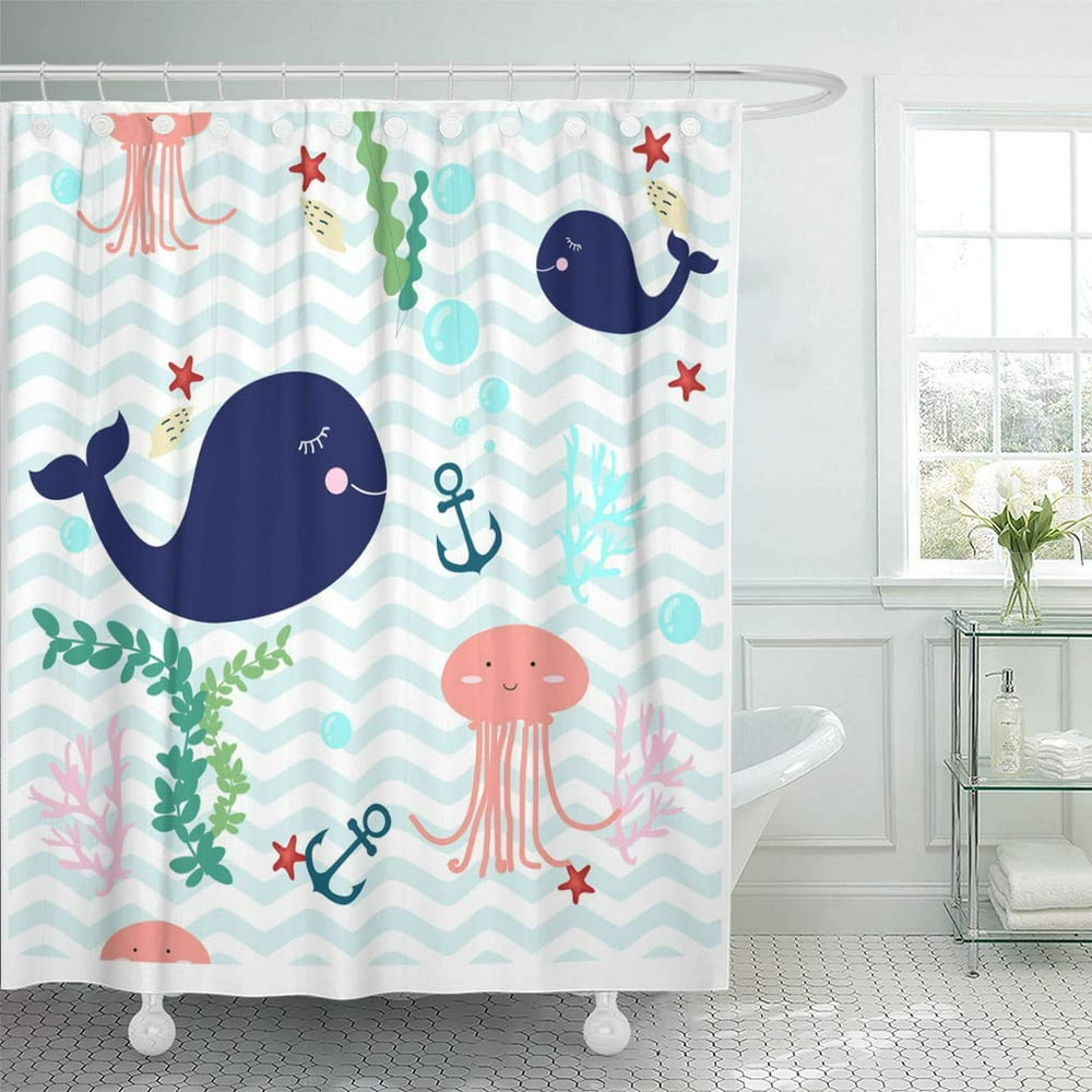 CYNLON Seamless Pattern Cute Adorable Beach Funny Theme
