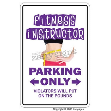 Fitness Instructor novelty sticker | Indoor/Outdoor | Funny Home Décor for Garages, Living Rooms, Bedroom, Offices | SignMission Parking Workout Gift Personal Trainer Workout Wall Plaque Decoration