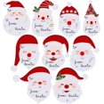 thumbnail image 1 of KAIYANG 8 hojas de 72 piezas de pegatinas para etiquetas navideñas, pegatinas para etiquetas con nombres, en diseños variados de Papá Noel con una linda sonrisa para envolver regalos festivos y fiesta, 1 of 5