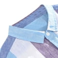 thumbnail image 5 of Men's Casual Button Shirt Short Sleeve Color Stripe Summer Linen Vintage Beach Vacation Shirt, 5 of 5