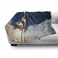 thumbnail image 3 of Outer Space Soft Flannel Fleece Blanket, Space Rocket Lifting Through the Clouds Blast Explore the Galaxy Photo, Cozy Plush for Indoor and Outdoor Use, 50" x 70", White Blue Orange, by Ambesonne, 3 of 6