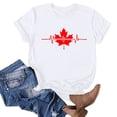 thumbnail image 5 of TaTaai Women Canada Day Maple Leaf Print T Shirt Front Back Print Crew Neck Short Sleeve Casual Fashion Top for Summer Daily Street Wear Gift, 5 of 5