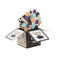 thumbnail image 1 of Popping Up Graduation Card Greeting Cards Season Paper High School College University 6 X 6 X 11cm Black With Envelope, 1 of 22