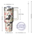 thumbnail image 2 of OBREWU Dachshund and Flower Tumbler with Handle and Lid,Dachshund and Flower 40oz Double Wall Vacuum Insulated Tumbler,Cups Gift for Women and Men, 2 of 7