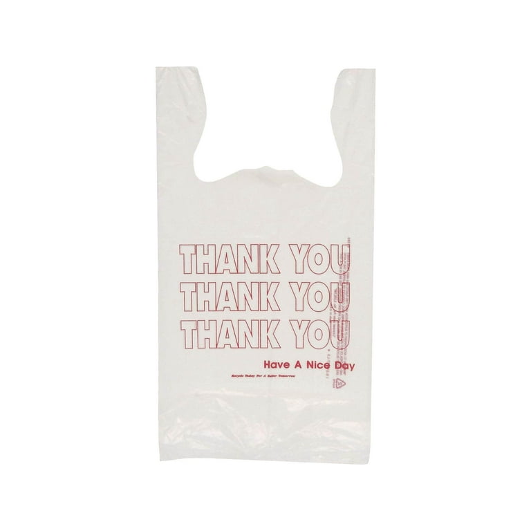 Inteplast Group Disposable White Plastic T-Shirt Bags, FDA