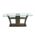 thumbnail image 3 of Maklaine Rectangular Glass Top Dining Table in Dark Walnut, 3 of 9