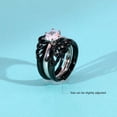 thumbnail image 3 of Ringheart Couple Rings Black Matching Rings Crown Ring Women Wedding Ring Sets for Him and Her, 3 of 8