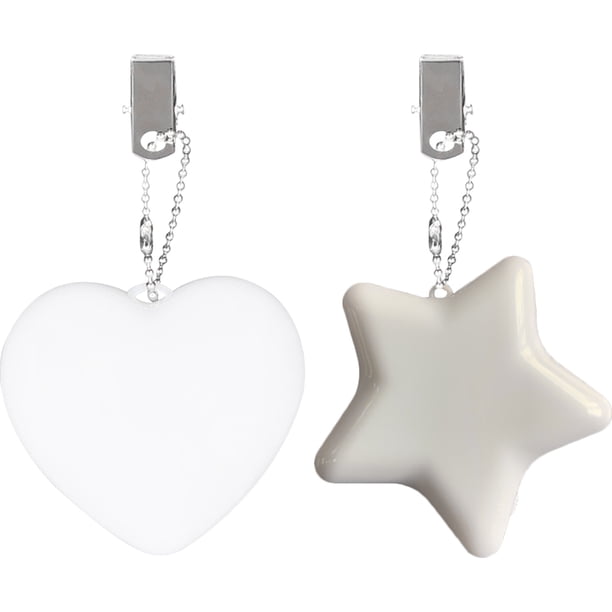 2 luces nocturnas pequeñas con sensor de movimiento para bolso de mano, regalos únicos para mujer (forma de corazón, estrella de cinco puntas)