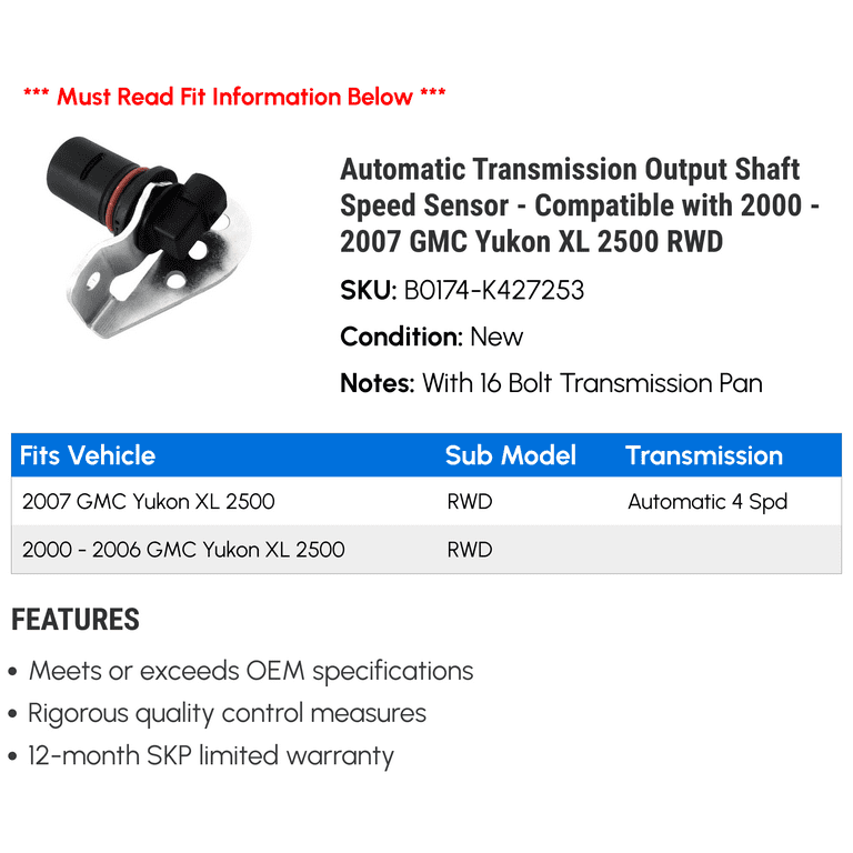 Cadillac Transmission Speed Sensors | Cadillac Vehicle Speed