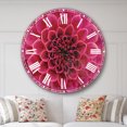 thumbnail image 2 of Designart 'Dark Pink Abstract Flower Petals' Traditional wall clock, 2 of 6