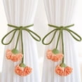 thumbnail image 5 of Flower Curtain Tiebacks, Handmade Floral Curtain Holders, Farmhouse Style Curtain Ties, Flower Design Woven Rope Ties for Living Room, Cute Flower Curtain Ties Decorative 1Pcs, 5 of 9
