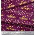 thumbnail image 3 of Soimoi Pink Moss Georgette Fabric Feather & Floral Print Fabric by the Yard 44 Inch Wide, 3 of 3