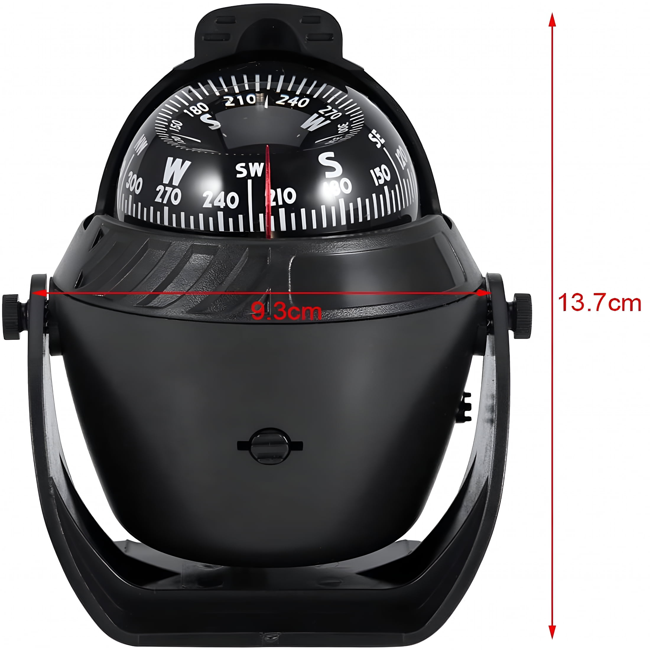 GJX Marine Compass Illuminated Dashboard Compass Boat Navigation Electronic Compass W/ LED Light Explorer Compass for Car Boat Automotive Compass, Black