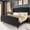 Dark Grey, variant on Breltam King Size Bed Frame Velvet Upholstered Platform Bed with Wingback Headboard, Black