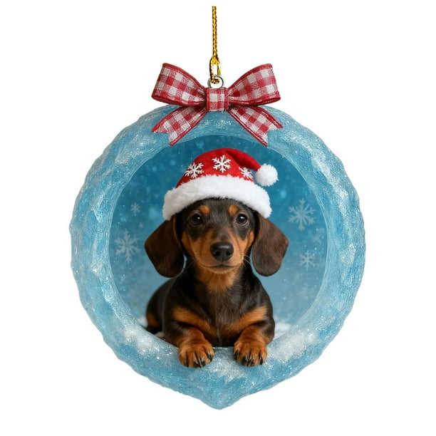 Adornos navideños de animales de Chopper Adornos navideños con estampado de animales para el árbol de Navidad Adornos acrílicos Decoraciones de animales del bosque Decoración navideña colgante Decorac