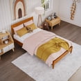 thumbnail image 4 of Aria Twin Solid Wood Modern Low Profile Platform Bed in Light Toffee, 4 of 14