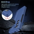 thumbnail image 6 of ELEHOLD for Samsung Z Fold 6 Case, Rugged Slim S Pen & Pen Holder Invisible Kickstand Hinge Protection Anti-Scratch Shockproof Protective Case with Screen Protector for Samsung Z Fold 6,Blue, 6 of 7