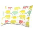 thumbnail image 5 of Elephants Pattern Velvet Oblong Lumbar Plush Throw Pillow Cover/Shams Cushion Case - 20x36in - Decorative Invisible Zipper Design for Couch Sofa Pillowcase Only, 5 of 7
