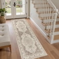 thumbnail image 6 of UERMEI 2x6 Washable Runner Rugs for Hallway, Modern Vintage Non Slip Indoor Rug for Entryway Doormats Bedroom Kitchen, Vacuum-Friendly Home Decor Carpet, Beige Brown, 6 of 9