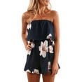thumbnail image 2 of Herrnalise Womens Lightweight Shorts Summer Womens Printed Tube Top Holiday Mini Playsuit Ladies Shorts Jumpsuit, 2 of 9