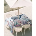 thumbnail image 3 of 60x84 Inch Outdoor Tablecloth with Umbrella Hole Zipper Rectangle Whale Coastal Rectangular Tablecloths Outside Waterproof Summer Beach Ocean Shell Jellyfish Starfish Patio Table Cover for Picnic, 3 of 8