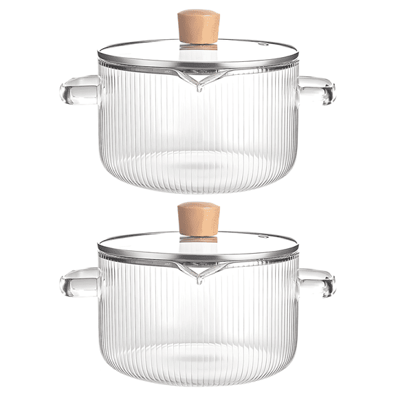 2 Pcs Borosilicate Glass Simmer Pot