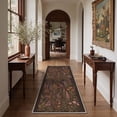 thumbnail image 3 of GENIMO 5'x7' Floral Botanical Area Rug for Living Room, Machine Washable Non Slip Low Pile Rug for Bedroom Dining Room, Dusty Umber, 3 of 5
