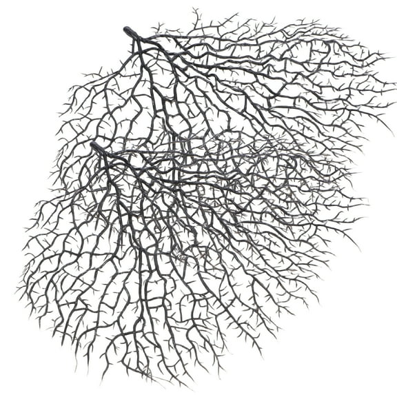 Raindrops  2 Pcs Fish Tank Ornaments Artificial Coral Branch Vases Decor Black