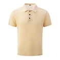 thumbnail image 2 of Mens Quick Dry Mesh Polo Shirt Short Sleeve Moisture Wicking T Shirt Breathable Summer Tee Top Khaki L, 2 of 9