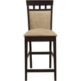 thumbnail image 4 of Beige & Brown Microfiber Counter Stools, Set of 2 Transitional Upholstered Bar Height Chairs, 4 of 10