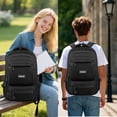 thumbnail image 2 of TONGJM School Backpack, Large Capacity Bookbag for 15.6inch Laptop, Water Resistant Bookbag for School Travel Work, Casual Daypack for Men Women Teens, 2 of 11