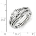 thumbnail image 3 of Sterling Silver Brilliant Embers Rhodium-Plated Cz 2 Piece Wedding Ring Set (Size 6) Made In China qmp1363-6, 3 of 3