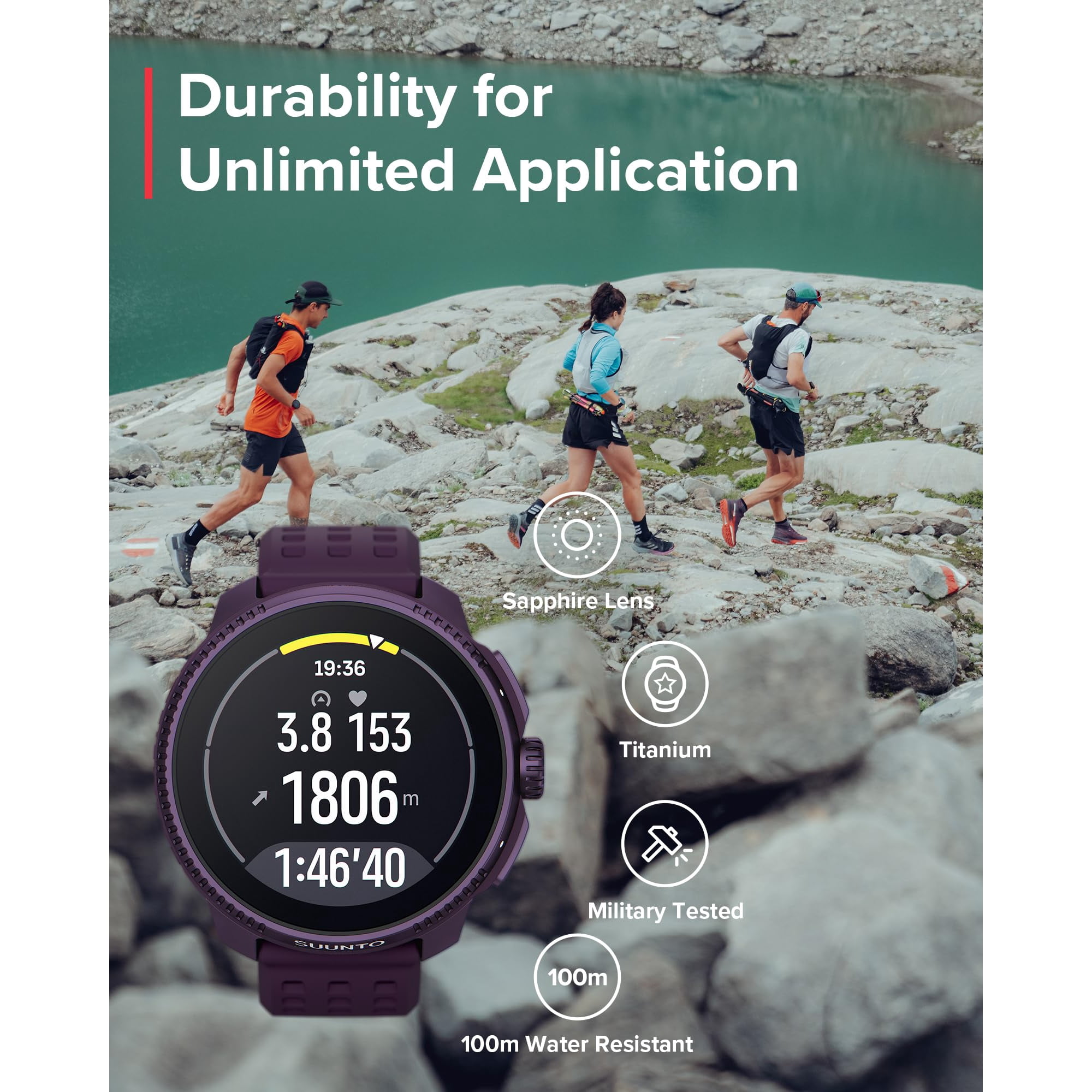 SUUNTO Race GPS Sports Watch Large Bright AMOLED Color Screen Long Battery Life Walmart