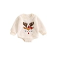 thumbnail image 1 of FOCUSNORM Combinaison en Molleton de Noël pour Bébé Fille Elk, Col Rond Brodé, Manches Longues, Barboteuse Adorable, 1 of 1