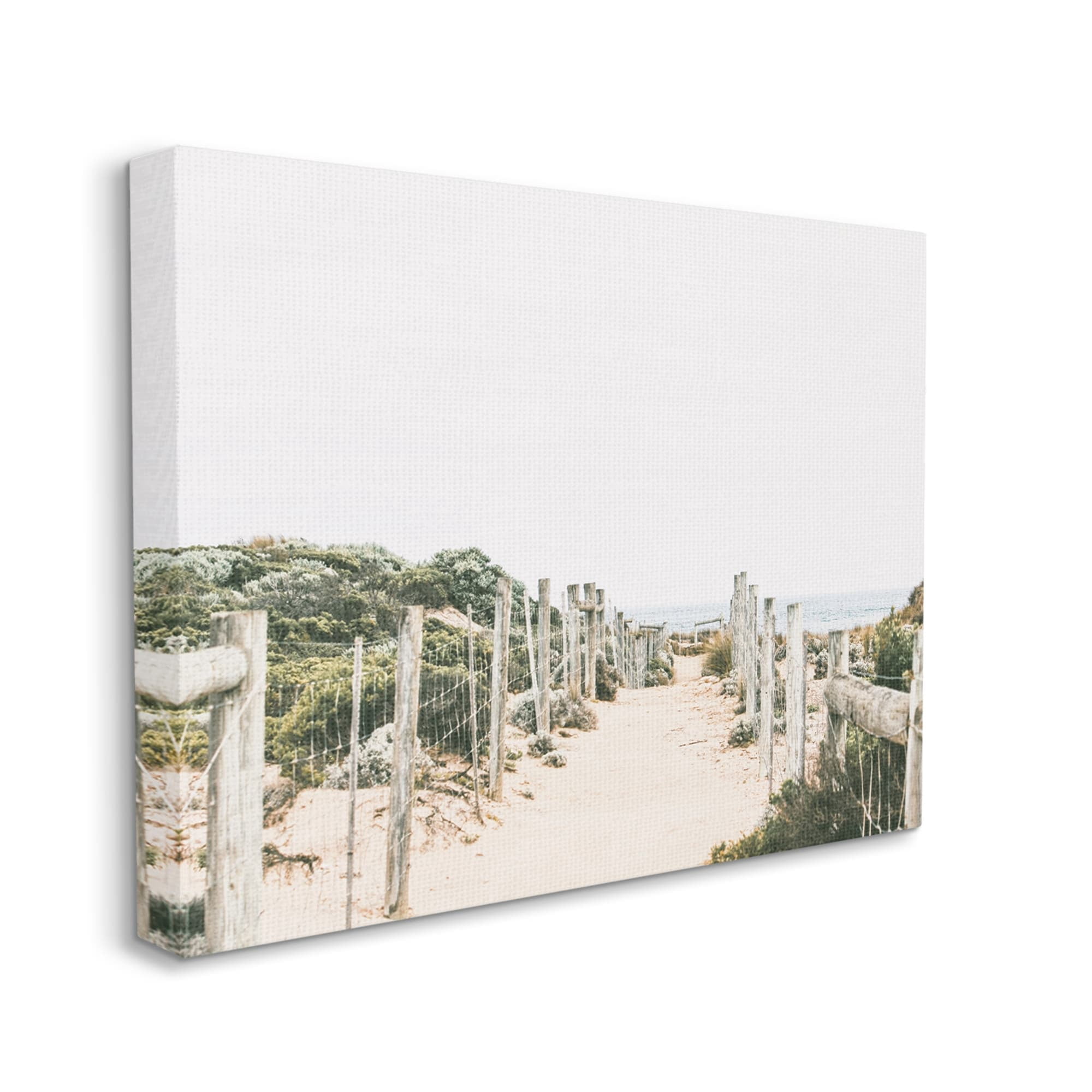 Stupell Industries Sandy Beach Boardwalk Landscape Coastal Photography Gallery Wrapped Canvas Print Wall Art