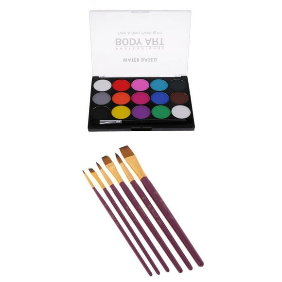 Pintura para El Cuerpo de La Cara Y Juegos de Pinceles de 6 Piezas para Manualidades, Dibujo, Pintura Gloria Pigmentos de paleta de pintura facial