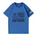 thumbnail image 6 of America 250 Shirts for Men 1776-2026 Usa Flag Print Crew Neck Short Sleeve Shirts Muscle Relaxed Fit Home Wear Comfy T Shirts, Blue, #01 Blue, 6 of 6